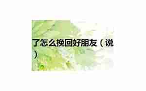 挽回女朋友信息