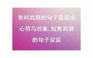 夫妻短暂的离别的句子说说心情短语