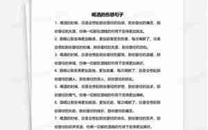 说喝酒的伤感的句子说说