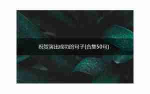 祝贺演出成功的句子英文
