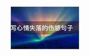 通过写心情失落的句子