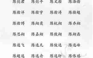 陈字取名