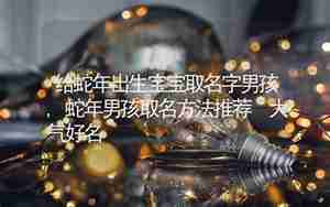 蛇年出生男孩名字