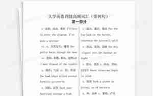 大学英语四级必背句子